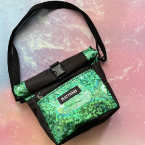 Crossbody glitter verde